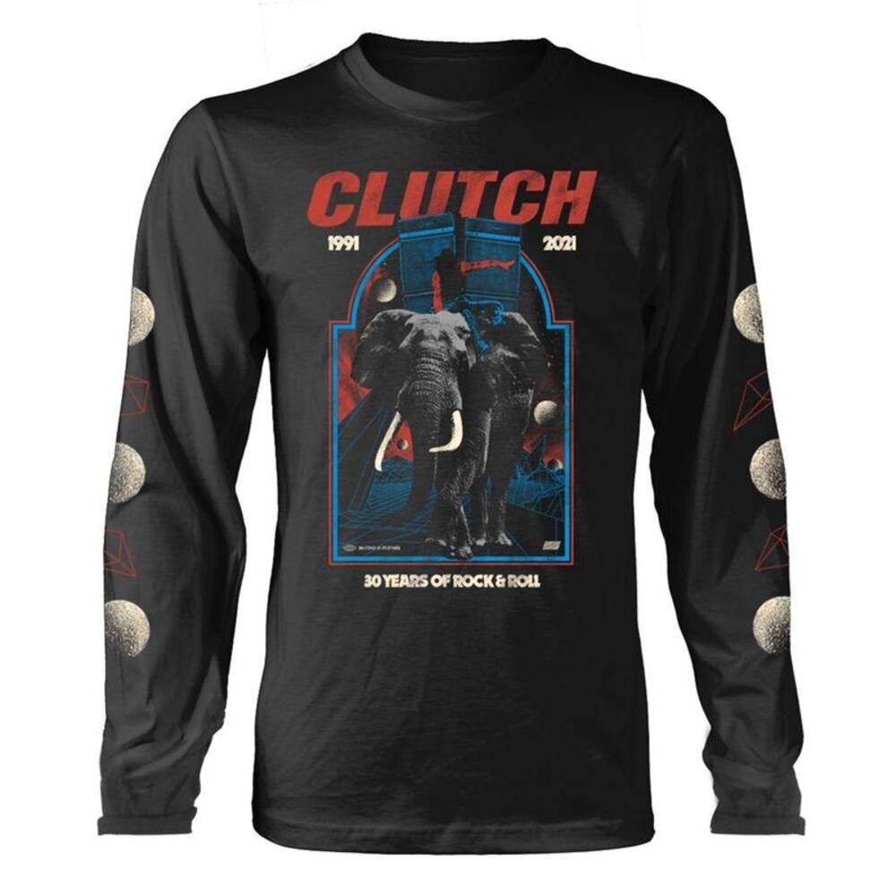 Clutch Unisex Adult Elephant Long-Sleeved T-Shirt / Black